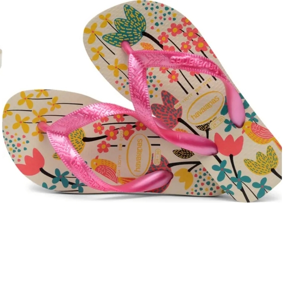 NWT Girl's Havaianas Flores Flip-flops - Picture 4 of 8